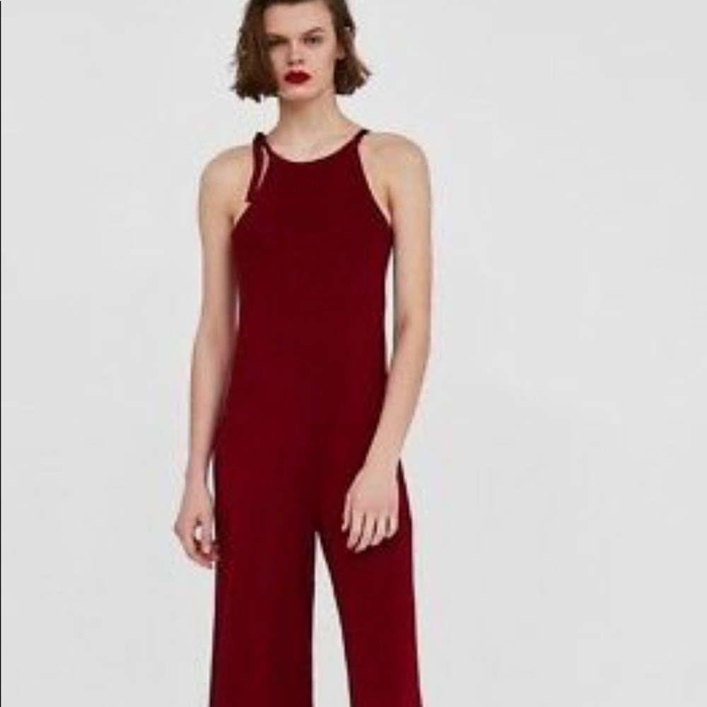 Zara Red Jumpsuit Size Small